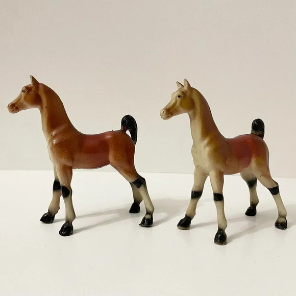 Vintage 1975 Lot of 2 Imperial Toy Horses Made in Hong Kong Horse Toys - Picture 3 of 16